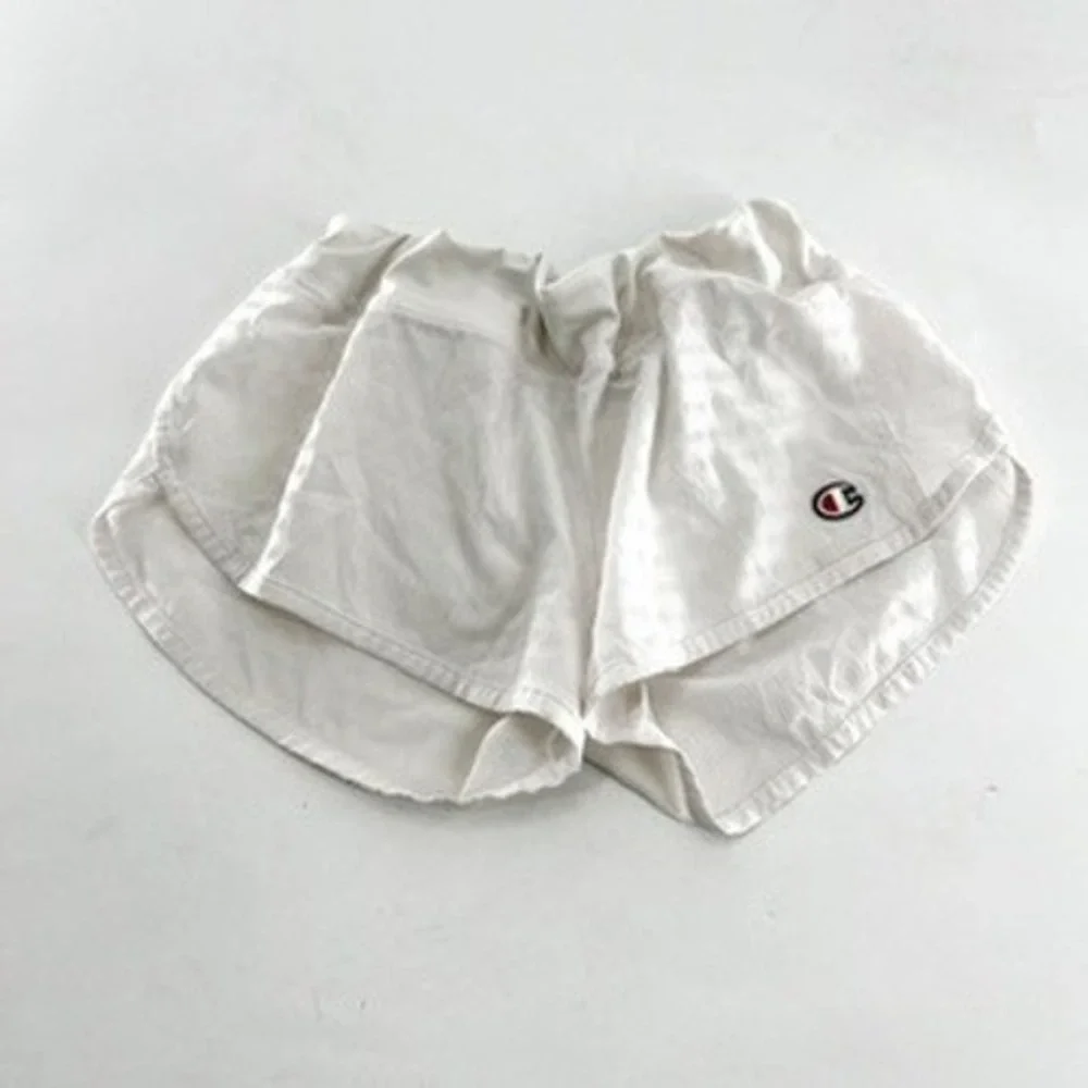 Champion‎ Womens White Dolphin Hem Athletic Shorts Small M5686S Zip Pocket